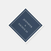 Serviette En Papier Elegant Navy Blue Wedding (Coin)