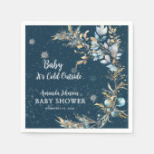 Serviette En Papier Elegant Navy Gold Baby Its Cold Outside Shower (Devant)