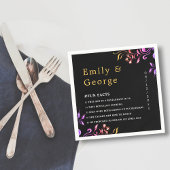 Serviette En Papier Elégant Neon Lumières Rose Black Floral Mariage