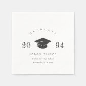 Serviette En Papier Élégant Nettoyage Minimal Simple Graduation Cap (Devant)
