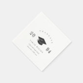 Serviette En Papier Élégant Nettoyage Minimal Simple Graduation Cap (Coin)