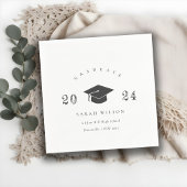 Serviette En Papier Élégant Nettoyage Minimal Simple Graduation Cap