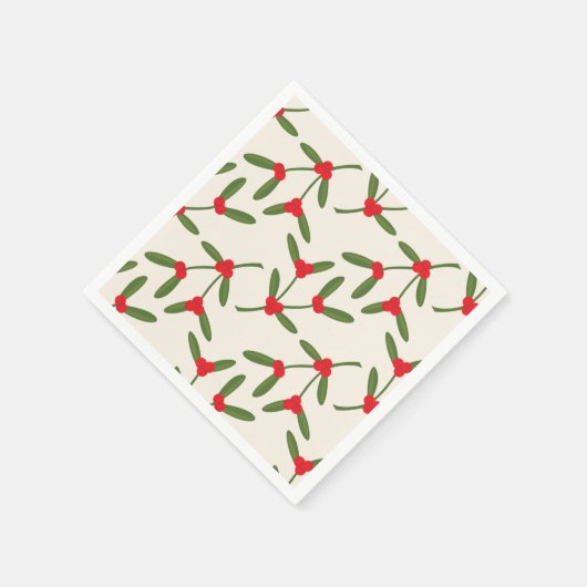 Serviette En Papier Élégant Noël Berries d'hiver (Coin)
