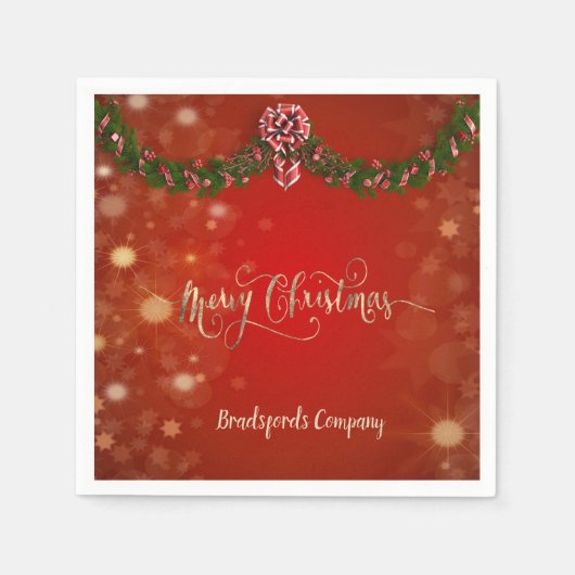 Serviette En Papier Élégant Noël, Fête de l'entreprise (Devant)