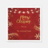 Serviette En Papier Élégant Noël Fête Rouge (Devant)