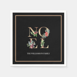 Serviette En Papier Elégant Noël Gold Noel Berries