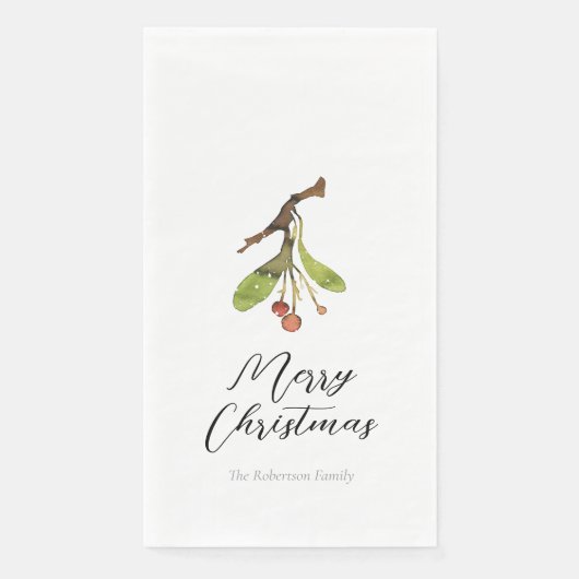 Serviette En Papier Élégant Noël Gui (Devant)