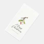 Serviette En Papier Élégant Noël Gui (Coin)