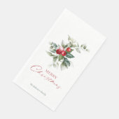 Serviette En Papier Élégant Noël Holly (Coin)