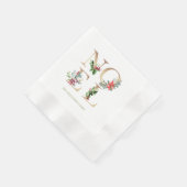 Serviette En Papier Elégant Noel Noël Gold Green Berries Green (Coin)