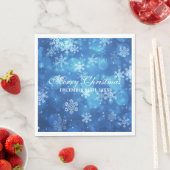 Serviette En Papier Élégant Noël Sparkle Blue (En situation)