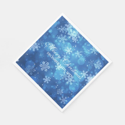 Serviette En Papier Élégant Noël Sparkle Blue (Coin)