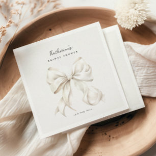 Serviette En Papier Élégant nœud blanc pour la douche de la mariée