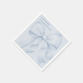 Serviette En Papier Élégant nœud bleu poussiéreux pour mariage  (Coin)