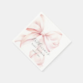 Serviette En Papier  Élégant Nœud Rose Bébé Shower de Mariage (Coin)