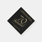 Serviette En Papier Elégant noir 70 et fabuleux 70e anniversaire (Coin)