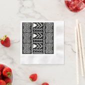 Serviette En Papier Élégant noir africain Bogolan Design Papier Napkin (En situation)