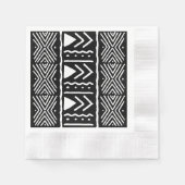 Serviette En Papier Élégant noir africain Bogolan Design Papier Napkin (Devant)