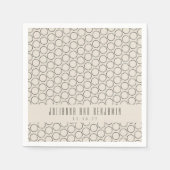Serviette En Papier Elégant Noir Blanc Mid-Century Mod Mariage Personn (Devant)