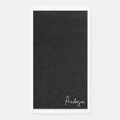 Serviette En Papier Elégant noir & blanc Nom Papier Serviettes clients (Devant)