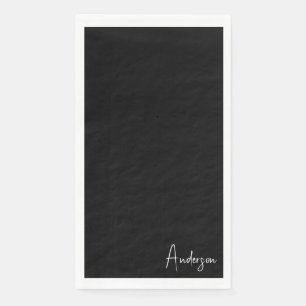 Serviette En Papier Elégant noir & blanc Nom Papier Serviettes clients