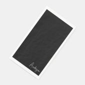 Serviette En Papier Elégant noir & blanc Nom Papier Serviettes clients (Coin)