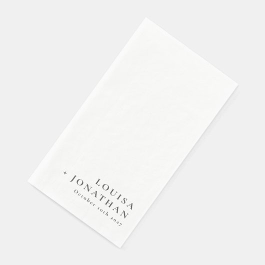 Serviette En Papier Elégant noir blanc tendance minimal personnalisé (Coin)