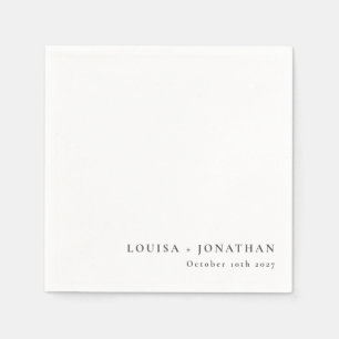 Serviette En Papier Elégant noir blanc tendance minimal personnalisé
