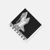 Serviette En Papier Elégant noir et argent Parties scintillant haute t (Coin)