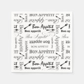Serviette En Papier Élégant Noir et Blanc Bon Appetit Chef Français (Devant)