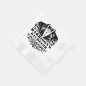 Serviette En Papier Elégant noir et blanc Bowtie Tuxedo Filigree (Coin)