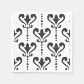Serviette En Papier Élégant noir et blanc Damas (Devant)