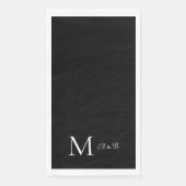Serviette En Papier Élégant noir et blanc Monogramme Papier serviettes (Devant)
