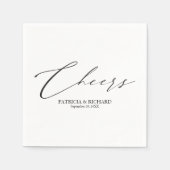 Serviette En Papier Élégant Noir Et Blanc Serviettes Mariages (Devant)