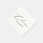 Serviette En Papier Élégant Noir Et Blanc Serviettes Mariages (Coin)