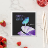 Serviette En Papier Élégant noir, papier Fête des mariées Napkin (En situation)