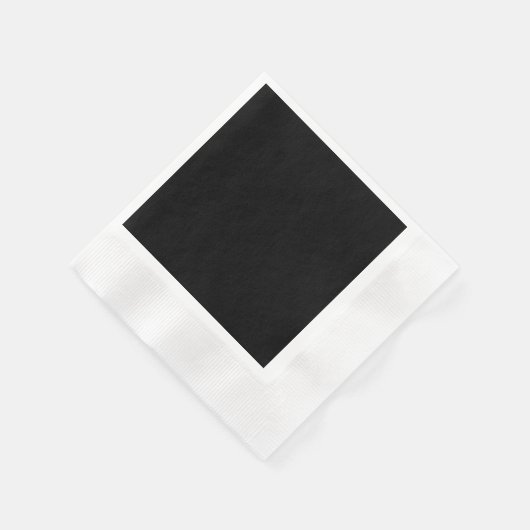 Serviette En Papier Élégant Noir Uni (Coin)