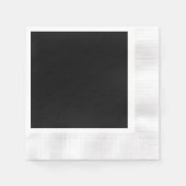 Serviette En Papier Élégant Noir Uni (Devant)