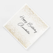 Serviette En Papier Élégant nom de script Gold Parties scintillant Joy (Coin)