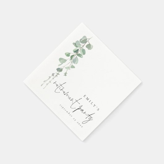 Serviette En Papier Élégant nom Eucalyptus vert Parti de retraite (Coin)