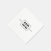 Serviette En Papier Élégant Nom Personnalisé Initiales Monogramme Logo (Coin)