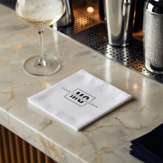 Serviette En Papier Élégant Nom Personnalisé Initiales Monogramme Logo