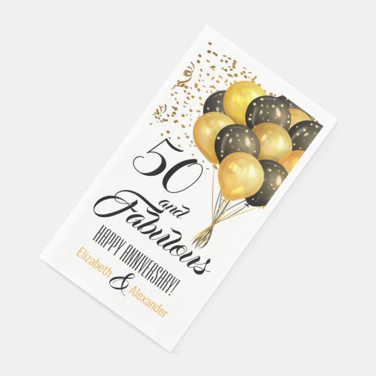 Serviette En Papier Élégant nombre personnalisé et célébrations Gold N (Coin)