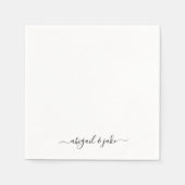 Serviette En Papier Élégant Noms Personnalisés Mariage Napkins (Devant)