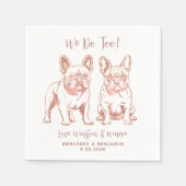 Serviette En Papier Elégant Nous faisons Trop Français Bulldog Rose Ma (Devant)