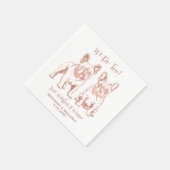 Serviette En Papier Elégant Nous faisons Trop Français Bulldog Rose Ma (Coin)