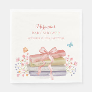 Serviette En Papier Élégant nouveau chapitre Floral Bow Baby shower li