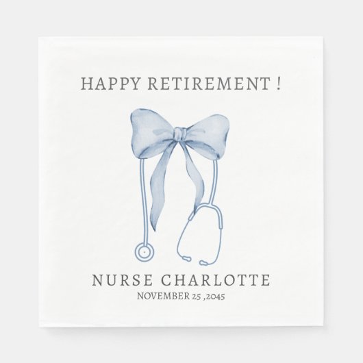Serviette En Papier Elegant Nurse or Doctor Retirement Party (Devant)