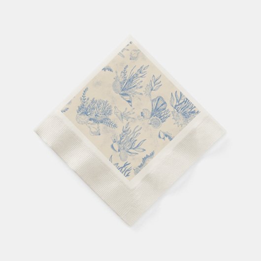 Serviette En Papier Elégant océane bleu toile (Coin)