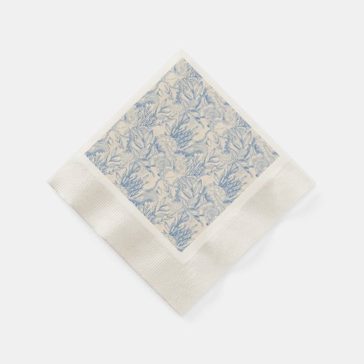 Serviette En Papier Elégant océane bleu toile (Coin)